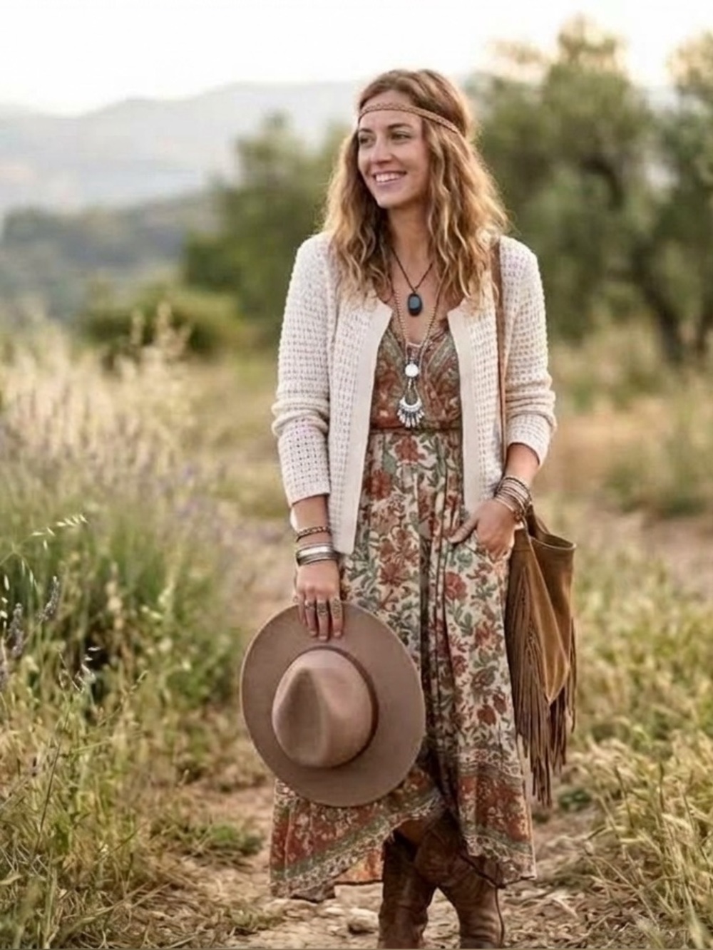 {Banana Republic} Cream Open Stitch Crochet Knit Cardigan Sweater